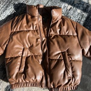 Faux Leather Puffer Jacket - 100% Bloomingdales Exclusive